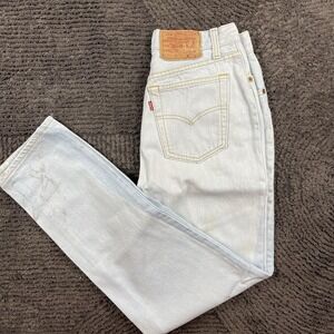 Vintage Levi's 501 Women's 25x28 Jeans USA Made Acid Wash Tapered Distressed 80s